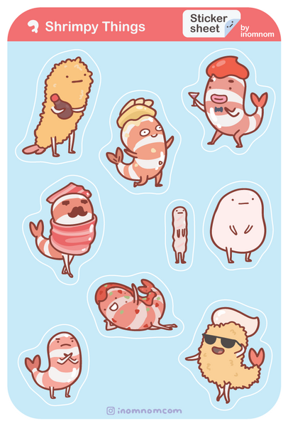 Shrimpy Things Sticker Sheet