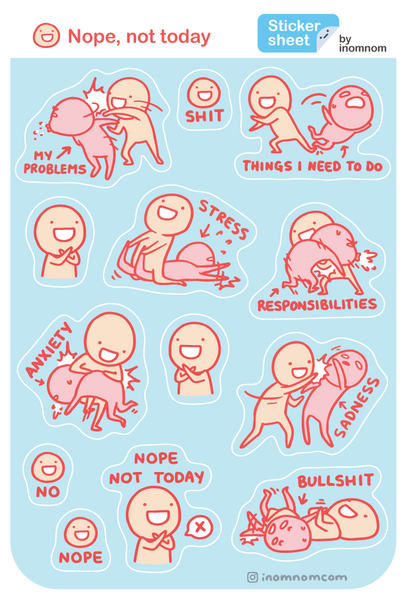 Nope Not Today Sticker Sheet