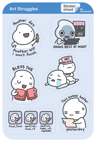 Artist Struggles Sticker Sheet