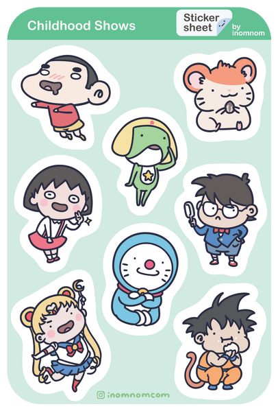 Childhood Shows Sticker Sheet