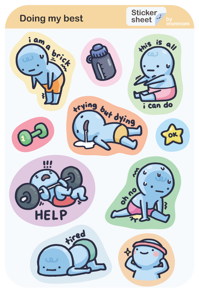 Doing My Best Sticker Sheet