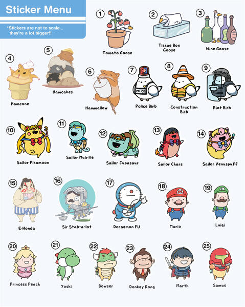 Vinyl Sticker Menu P1