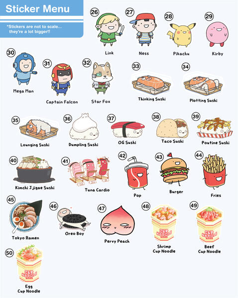 Vinyl Sticker Menu P2